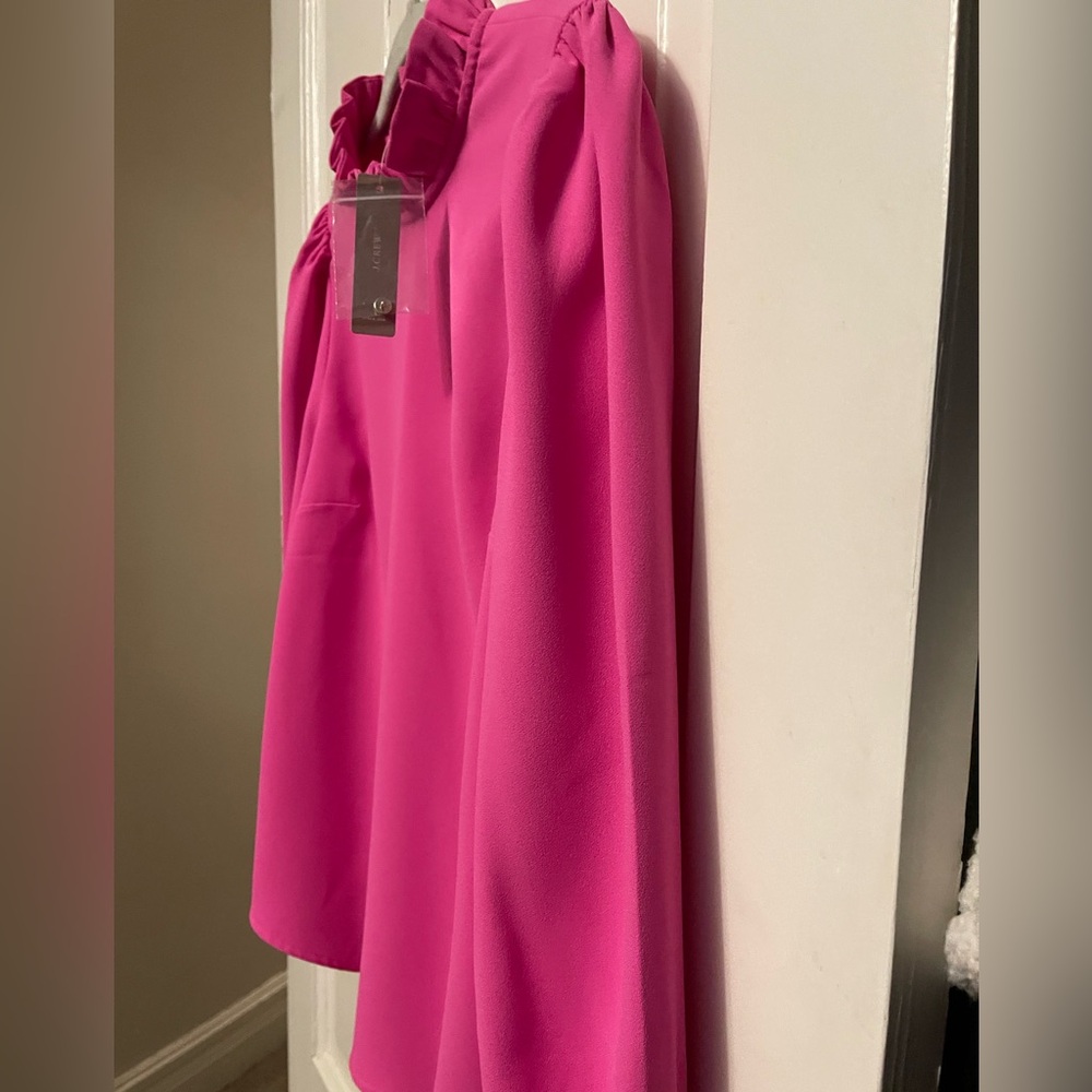 Jcrew NWT Elegant Pink Ruffle Neck Blouse